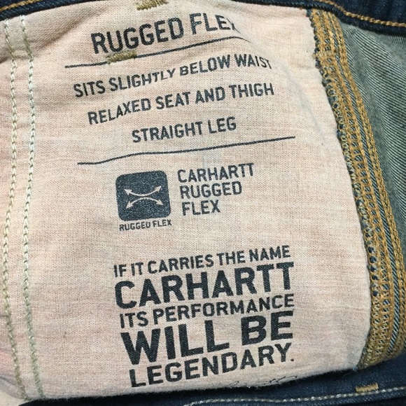 Carhartt Relaxed Fit Double Knee Work Jeans Men’s 40x30 Dark Wash Blue Denim - Picture 9 of 10